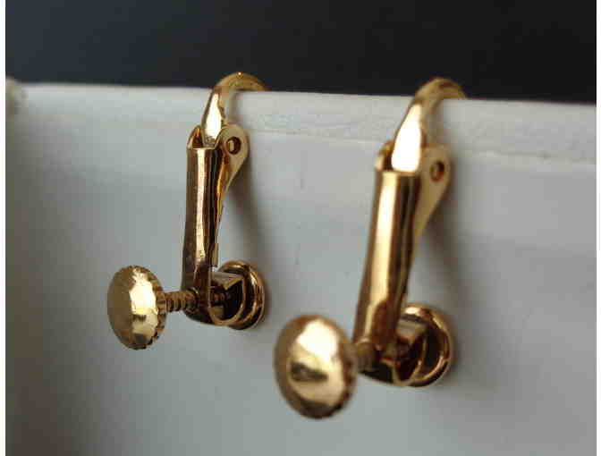 Clip-On Rose Earrings -- Vintage