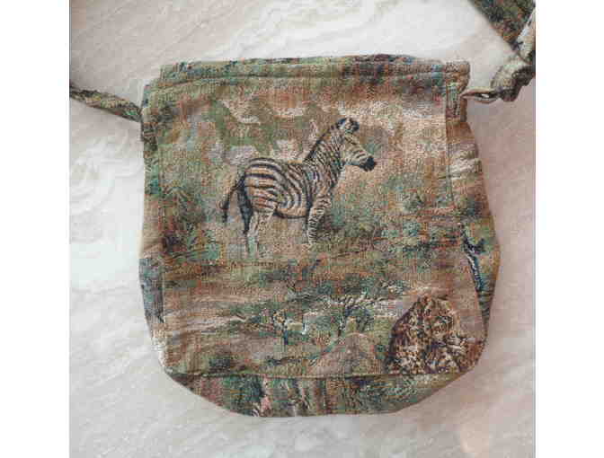 Zebra Tapestry Handbag -- Like New, Never Used