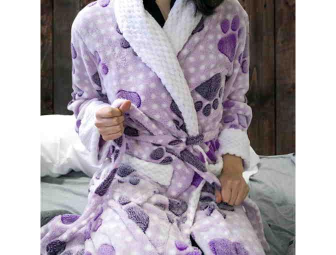 Super Cozy Fleece Paw Print Bathrobe -- Size L/XL -- New