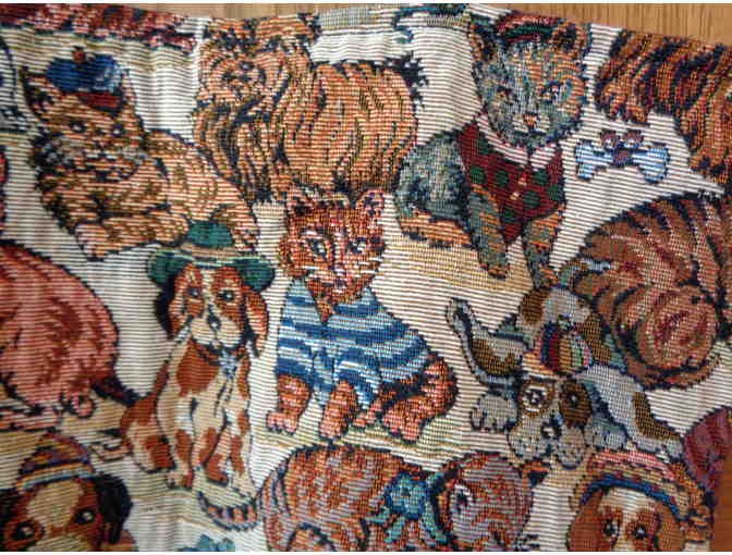 Dogs & Cats Tapestry Zippered Tote -- Like New, Never Used