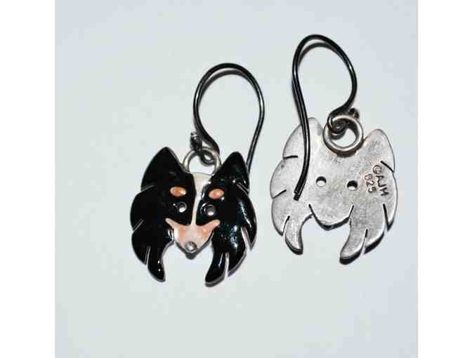 Enamel on Sterling Tri-Color Papillon Earrings -- Pre-owned, Worn Once