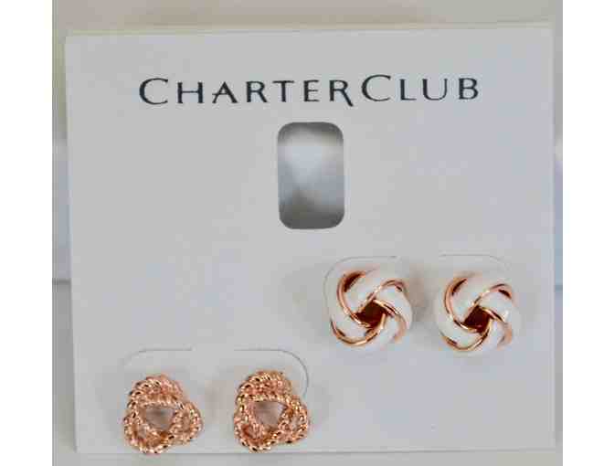 2-Pc. Set Knotted Stud Earrings Set -- New