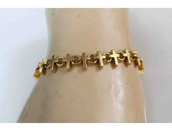 Premier Designs Gold-Tone Cross Link Bracelet -- Vintage