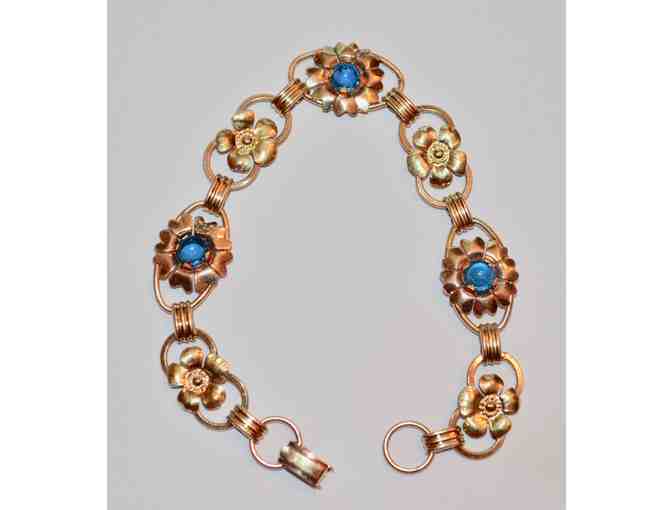 12k Gold Sculptured Flower Bracelet -- Pre-Owned