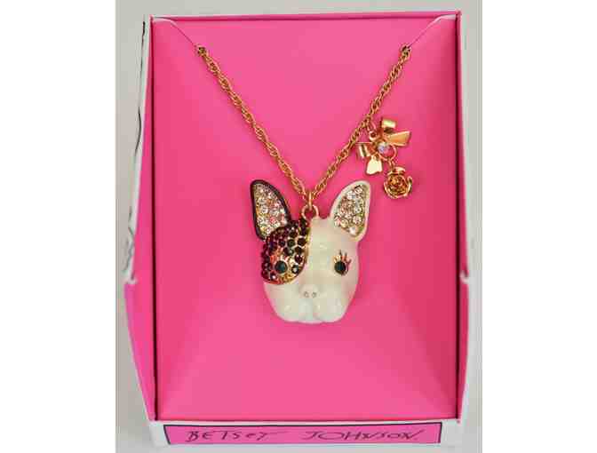 French Bulldog Pendant Necklace by Betsey Johnson -- New