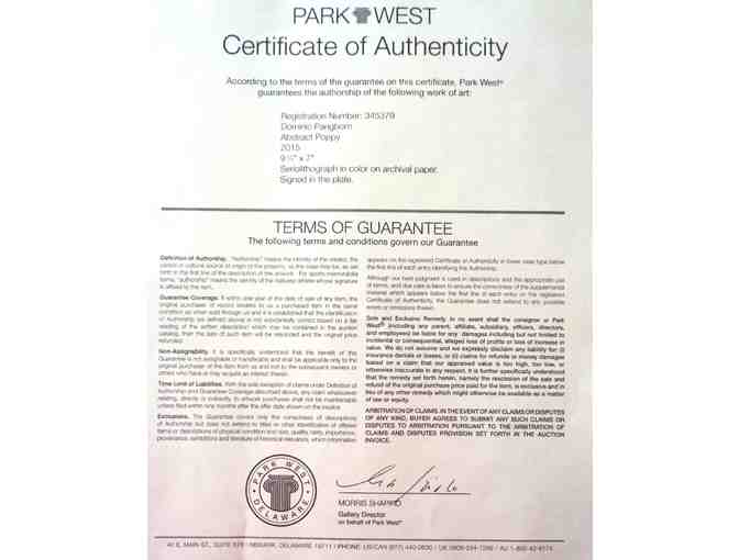 'Abstract Poppy' Print by Artist, Dominic Pangborn -- New