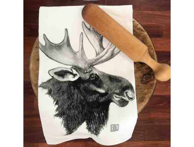 Cotton Tea Towels - Set of 2 - Bear and Moose