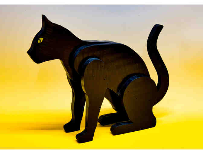Black Wooden Cat - House Decor