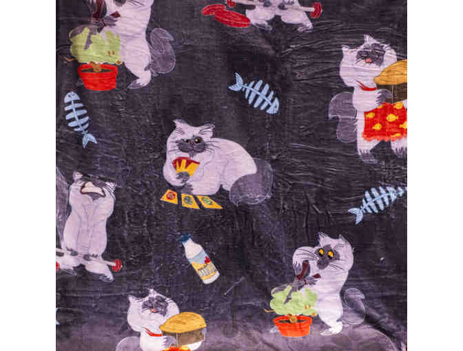 The Heat Is On! Cat Themed Throw and Warmie