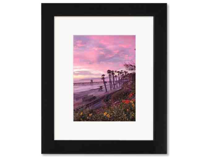 California Sunset Photograph - Pier & Pink Sky (Vertical) - Photo 1