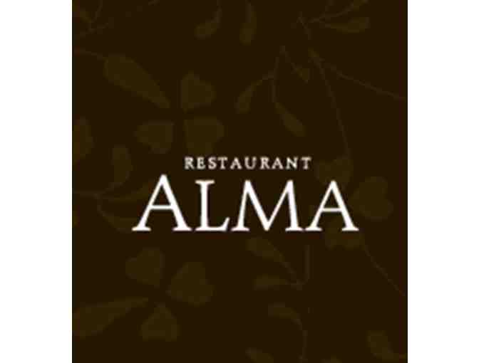 Dinner for six guests to join Bert and Suzie Colianni at Restaurant Alma on 1/11/2020