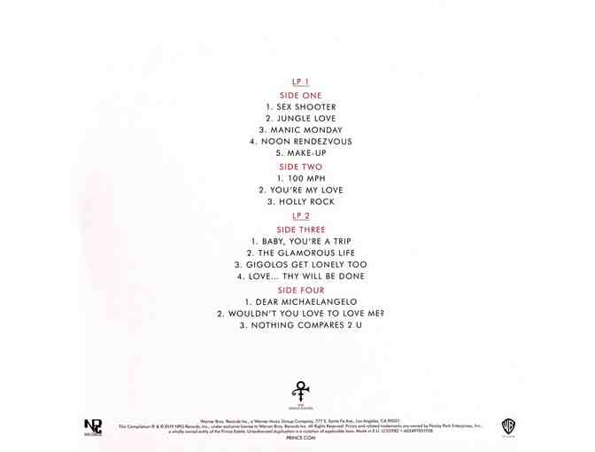 Prince Basket - Prince Twins Jersey, Deluxe Album Set, Funko Pop, and bag