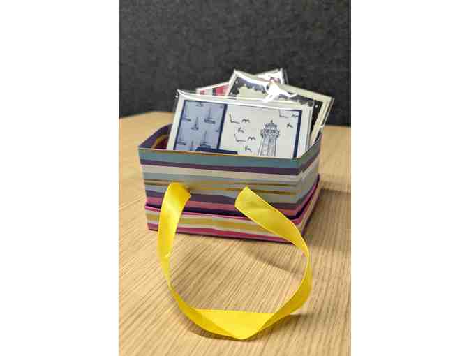 Selection of 11 handcrafted cards for a variety of occasions in decorative box