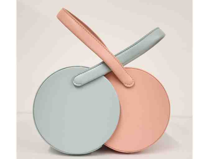 Edie Parker Double Shot Leather Bag in Pool/Rose