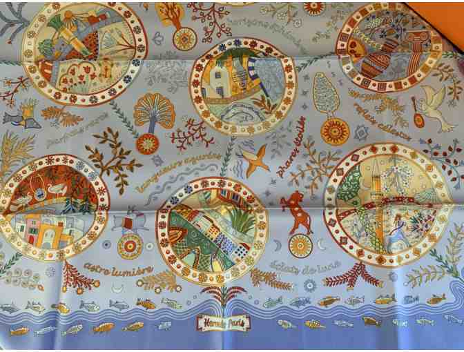 Hermes Blue 'Escales Mediterraneennes' Scarf (1 of 2)