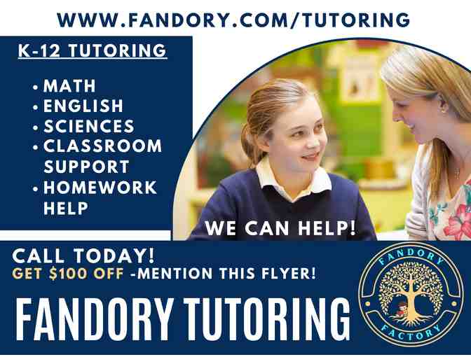 Fandory Factory- 4 Tutoring/Test Prep Sessions