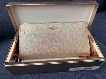 Kate Spade Large Glitter Continental Gold Wallet