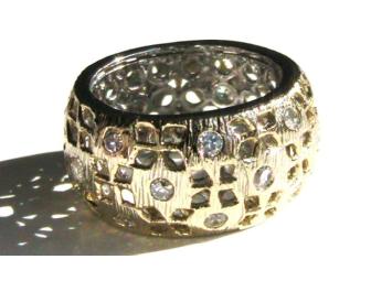 GOLD OVER STERLING SILVER & BRILLIANT CZ RING