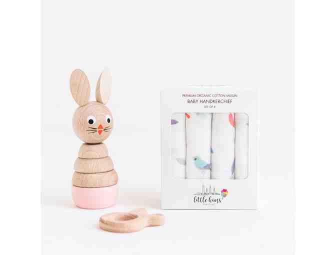 Little Kims Baby Handkerchiefs - Set of 8 in 'Birds of a Feather' Pattern