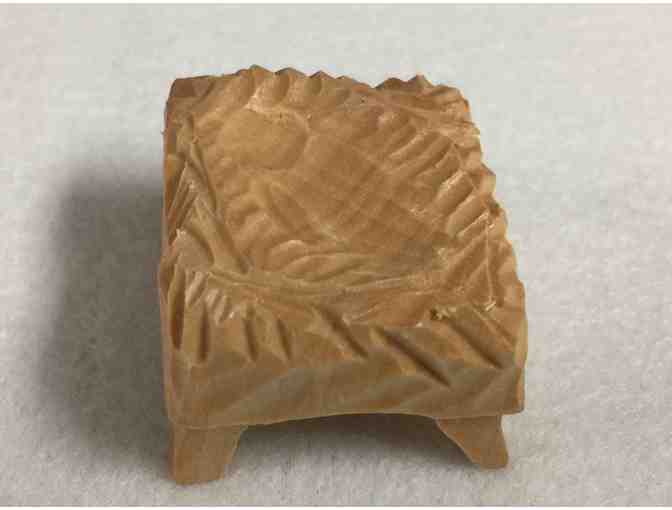 Woodcarving of Donkey, Goat, and Manger