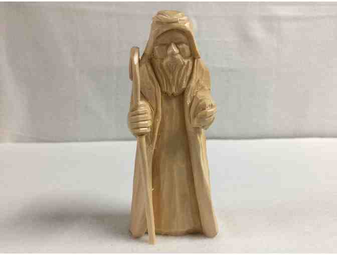 Woodcarving of Shepherd and Two Sheep