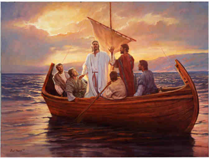 Painting of Jesus in Fishing Boat