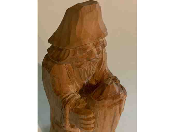 Woodcarving of Magi with Vase