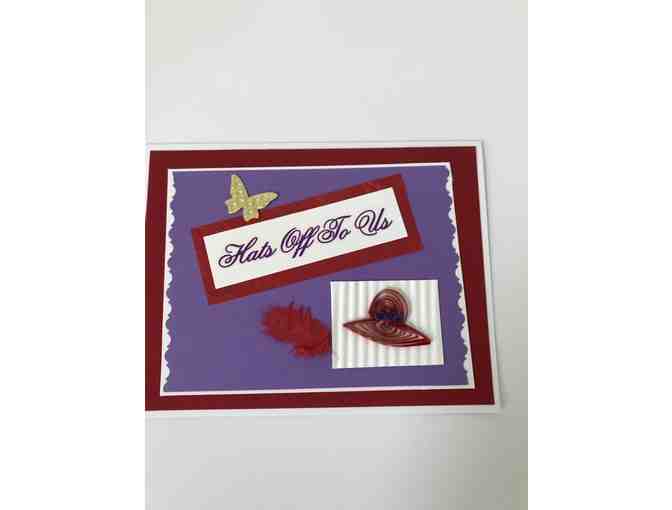 Handmade Note Cards - Red Hat design (3 cards)
