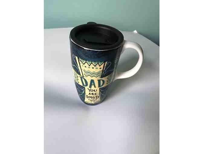 Ceramic Travel Mug 17 oz - DAD with Bible verse