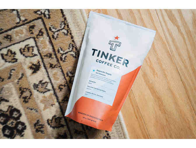 Tinker Coffee 12 oz whole bean bags of Bayardo Reyes and Monserrate plus a cool Coffee Mug