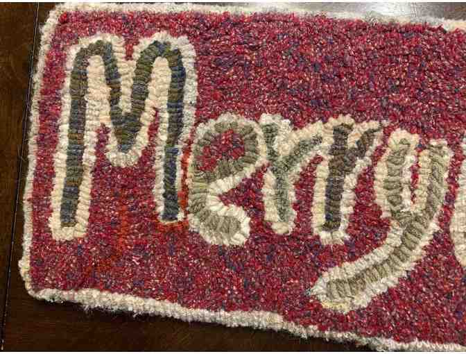 Hand hooked Christmas Table Runner