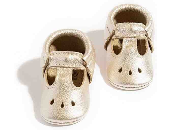 Freshly Picked MINI SOLE Kids MARY JANE MOCCASIN IN PLATINUM - Size 5 - Photo 1