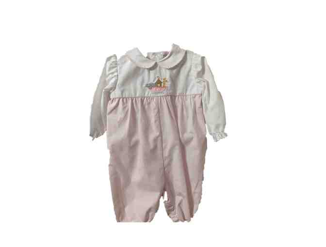 Petit Ami Pink/White Noah's Ark romper size 9 months - Photo 2