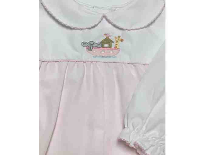 Petit Ami Pink/White Noah's Ark romper size 9 months - Photo 1