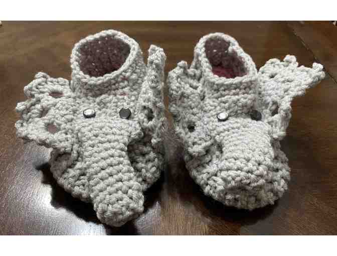 Crocheted Child's Slippers - Elephant - Photo 1