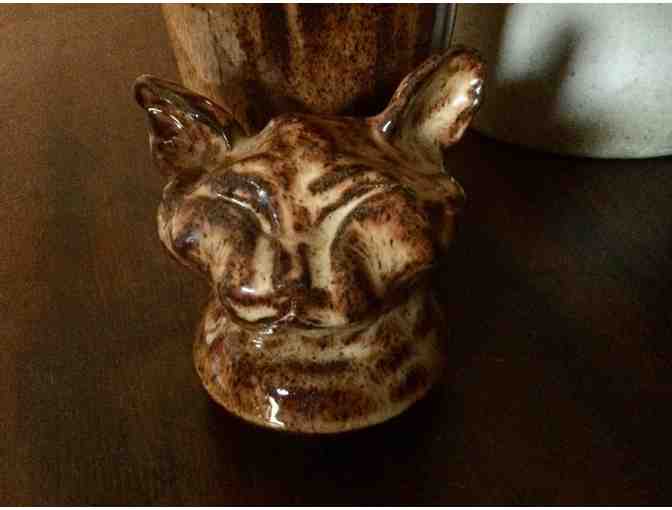Stoneware Hand Crafted Cat Vase