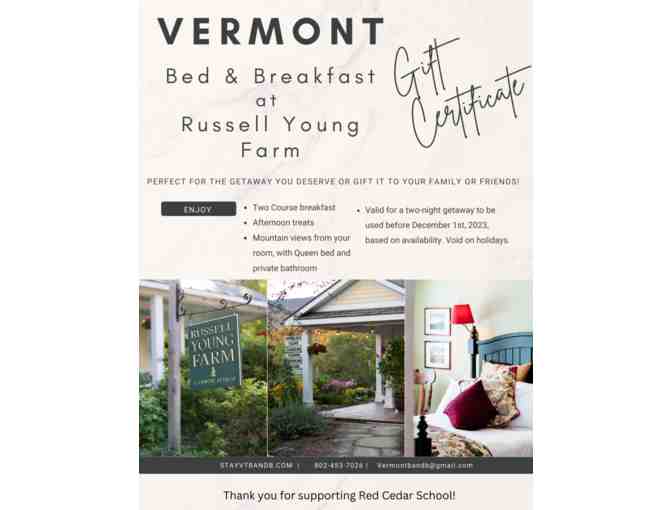 Vermont Bed and Breakfast at Russell Young Farm: 3 Night Stay - Photo 2