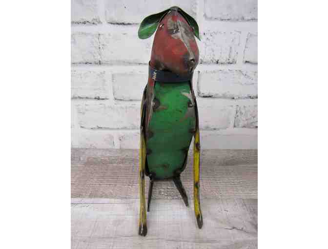 Recycled Metal Dog Statue