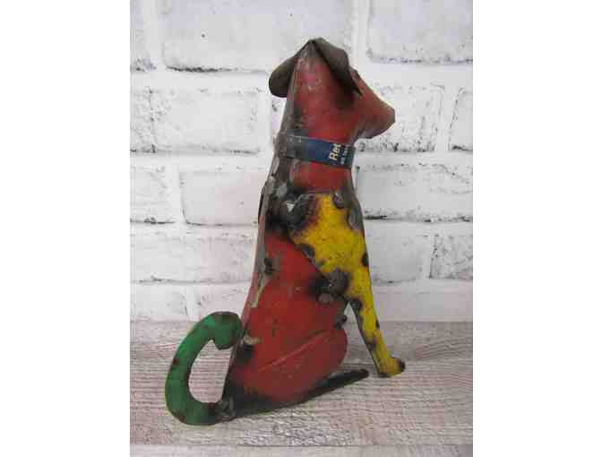 Recycled Metal Dog Statue