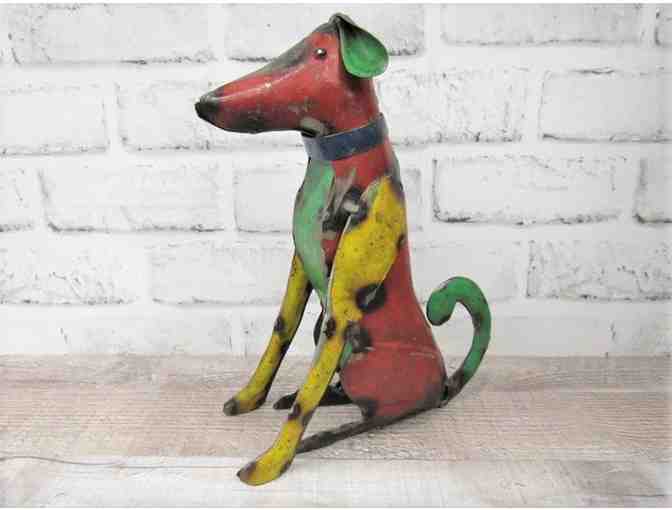 Recycled Metal Dog Statue