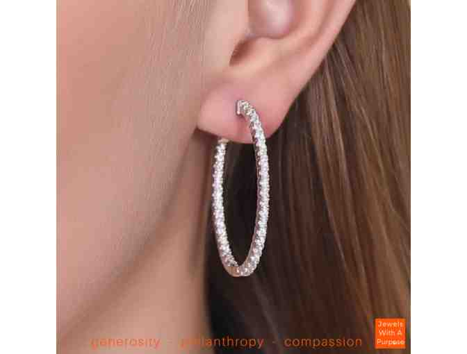 White Gold Zirconium Hoop Earrings