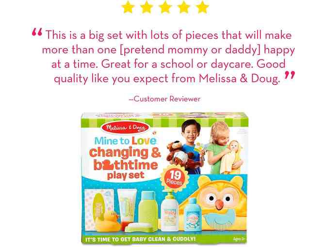 Melissa and Doug: Mine to Love- Changing and Bathtime Playset