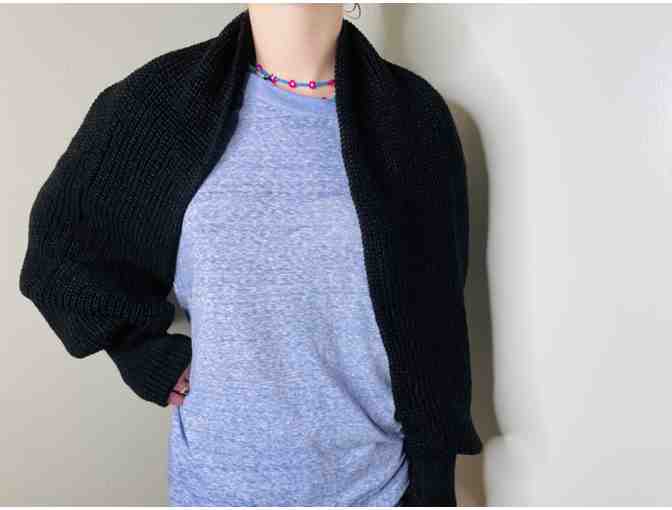 Women's black wrapped arm scarf