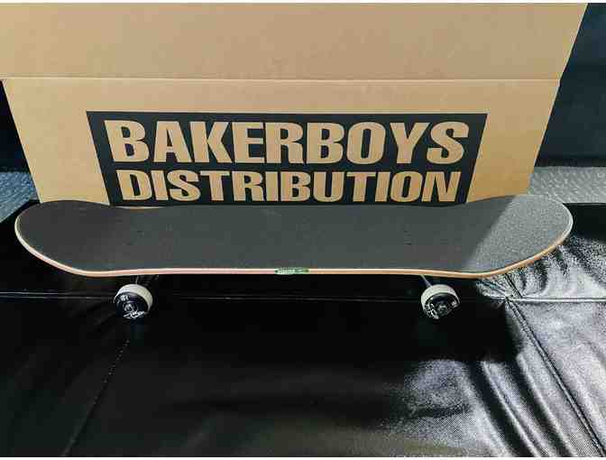 Baker Skateboard and Striped Accessories