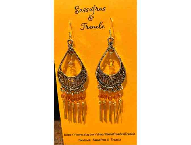 Amber Crystal Chandelier Earrings