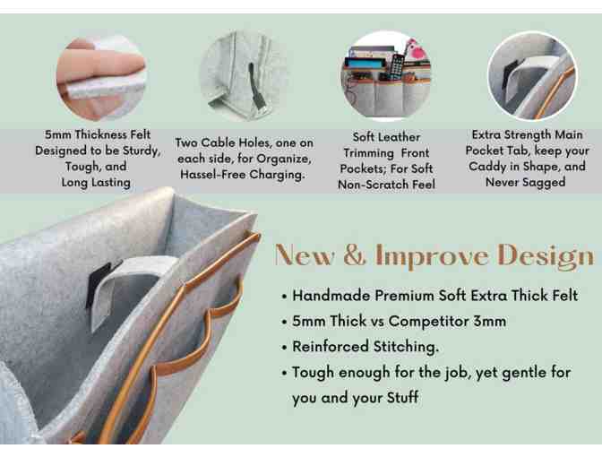 Extra Large Bedside Organizer/Couch Caddy + Bonus Travel Caddy