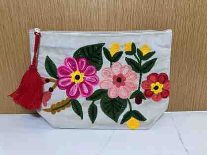 Embroidered Zipper Pouch