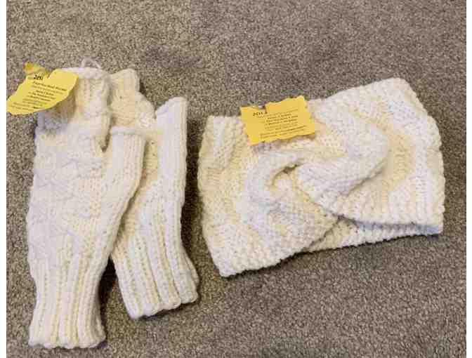 Hand knitted gloves and socks