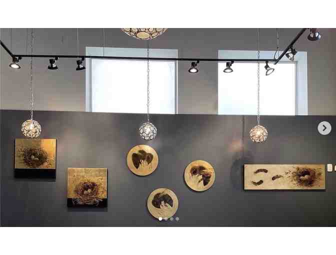 Golden Eggs in Nest - Original painting by Olga Sugden