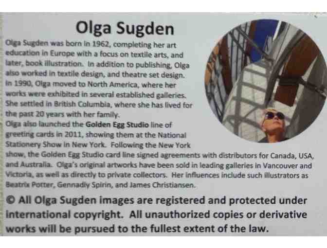 Golden Eggs in Nest - Original painting by Olga Sugden